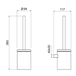 Ёршик для туалета Timo Luiro 18661/03 чёрный матовый